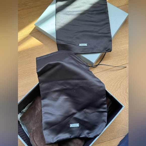 Prada Fold Over Cuffs Leather Wedge Bootie in Chocolate Brown - Picture 6 of 10